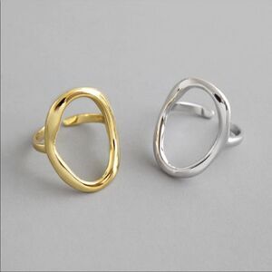 ✨#35 NEW Gold/ 925 Sterling Silver Circle Open Ring